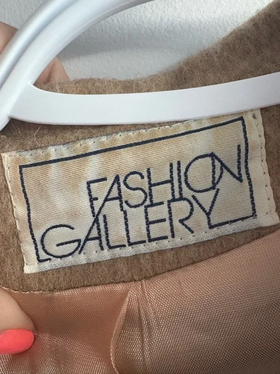 Vintage Fashion Gallery Wool Coat Camel Brown Size 14 Petite Made in Canada - Picture 5 of 9